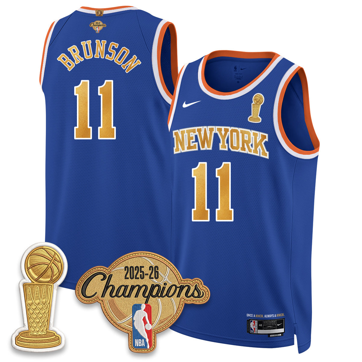 New York Knicks Champions Night Vapor Jersey - Stitched