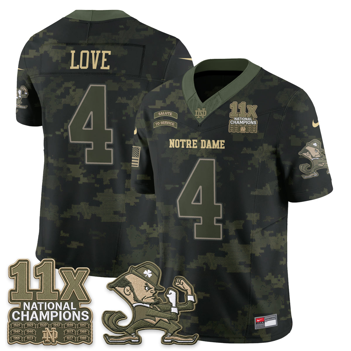 Notre Dame Fighting Irish 2026 Salute to Service Vapor Jersey - Stitched
