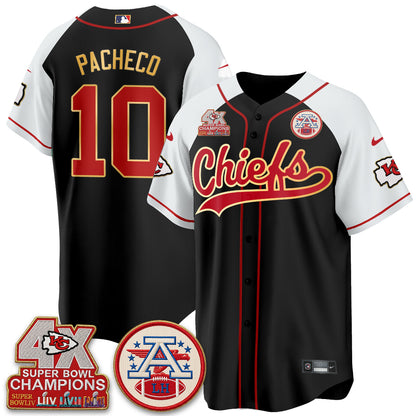 Kansas City Chiefs 4X Champs Gold Trim Edition Vapor Baseball Jersey - Stitched