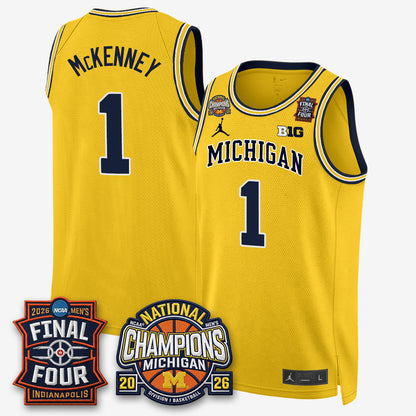 MICH Men's Basketball National Champions Big Text Limited Vapor Jersey - All Stitched