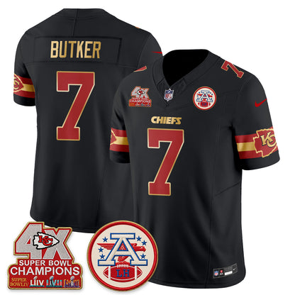 Kansas City Chiefs 4X Champs Gold Edition Vapor Jersey - Stitched