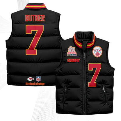 Kansas City Chiefs 4X Champs Gold Edition Puffer Vest - Printed