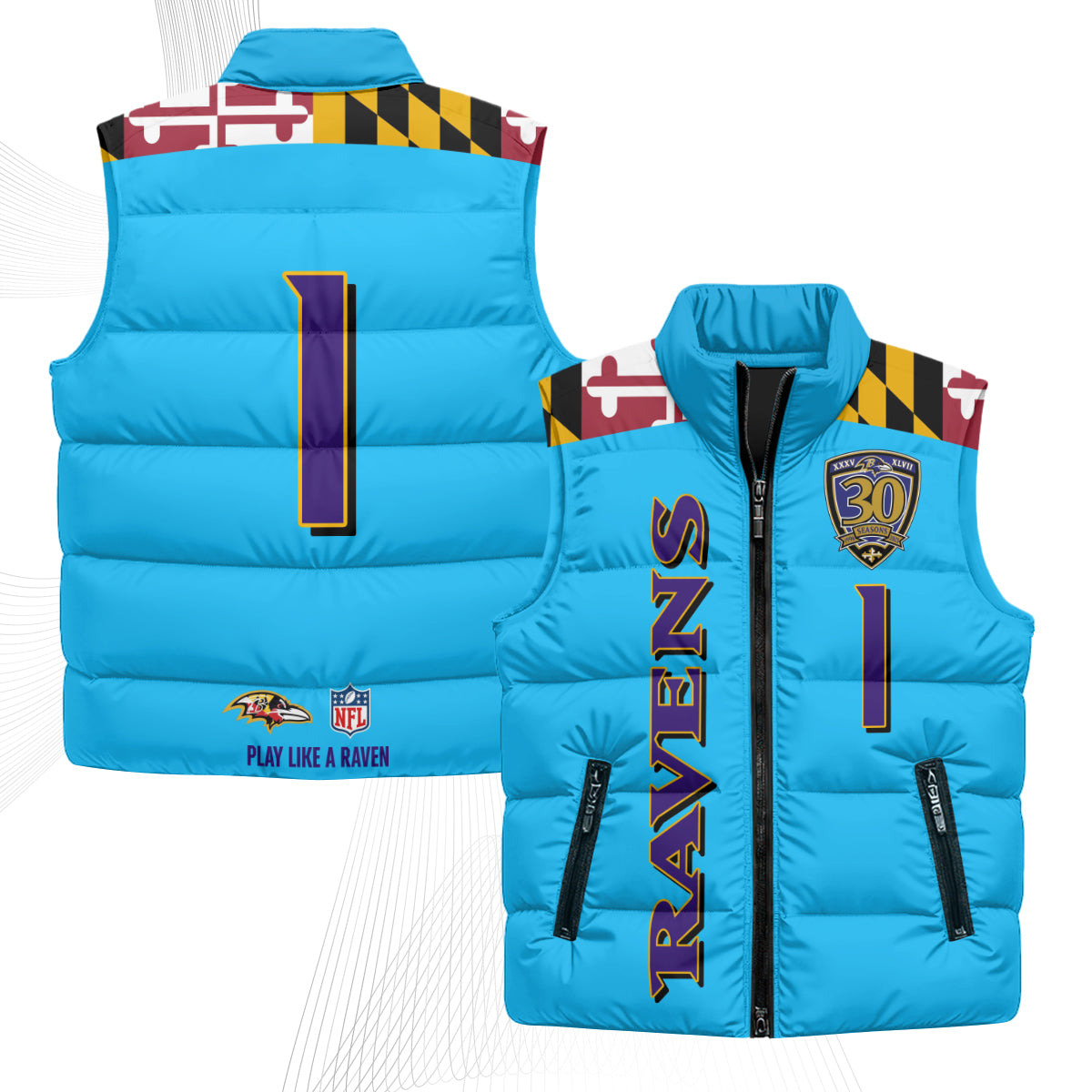 BAL Maryland Puffer Vest - Printed