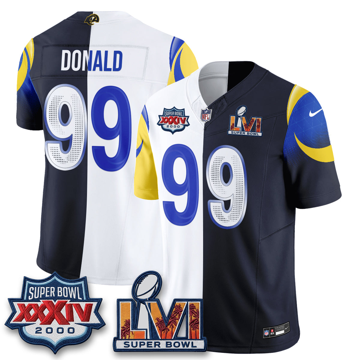 Los Angeles Rams Rivalries Split Vapor Jersey - Stitched
