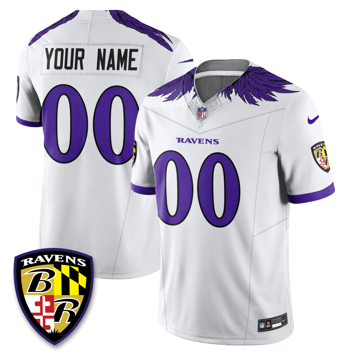 Baltimore Ravens Halloween Edition Vapor Custom Jersey - Stitched
