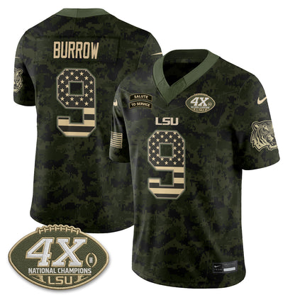 LSU Tigers 2026 Salute to Service Vapor Jersey - Stitched