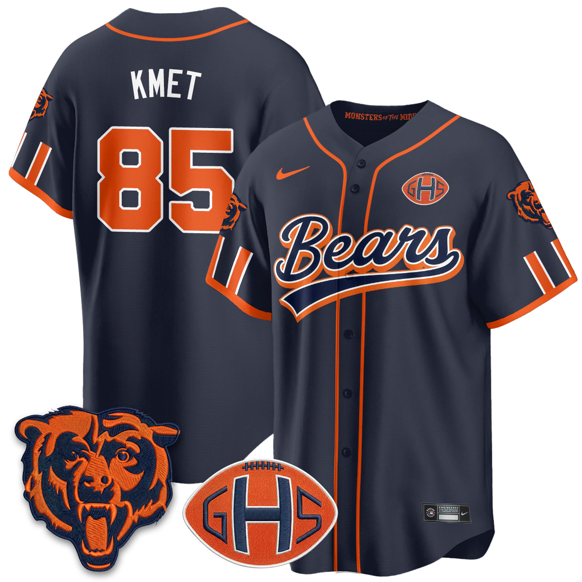 Chicago Bears 2026 Rivalries Baseball Vapor Jersey - Stitched