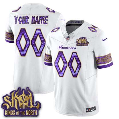 MIN Fangear Edition Warrior Skol Patch Vikings Font Vapor Custom Jersey - Stitched