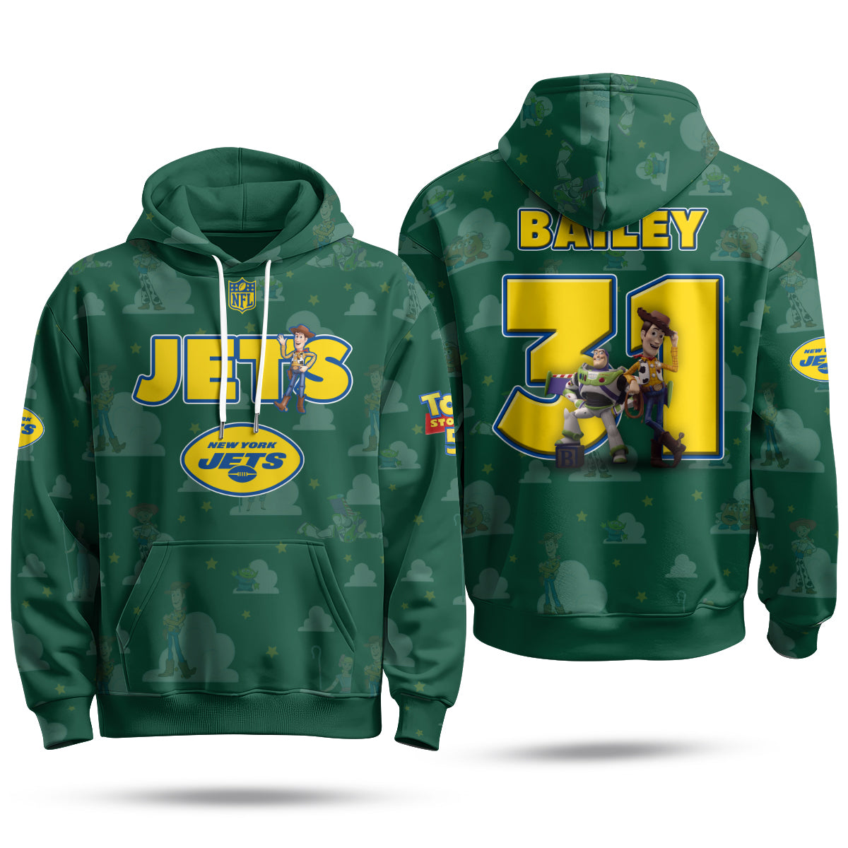 New York Jets x Infinity & Beyond Hero Edition Pullover Hoodie - Printed
