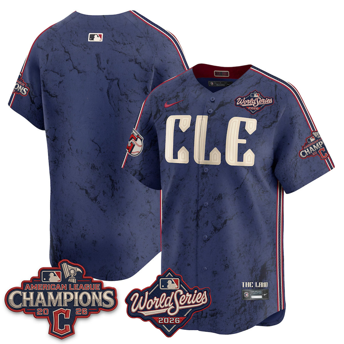 CLE 2026 AL Champions Vapor Jersey - Stitched