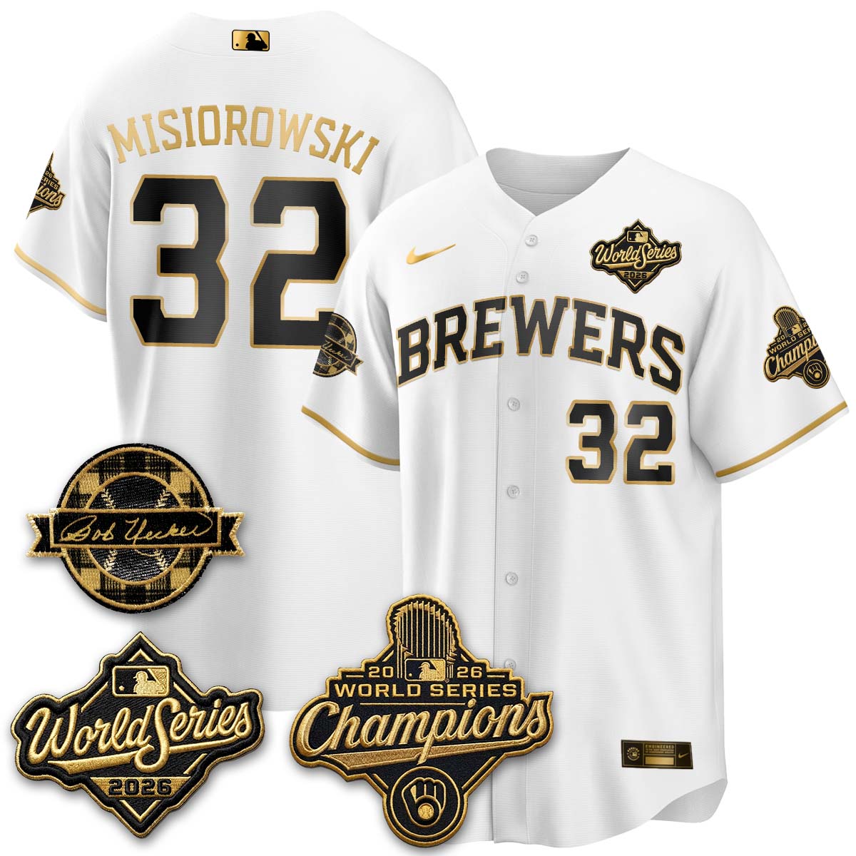 MIL 2026 WS Champions - Bob Uecker Patch Vapor Jersey - Stitched