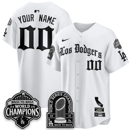 LAD World Series Champions Vapor Premier Limited Gothic Edition Custom Jersey - All Stitched