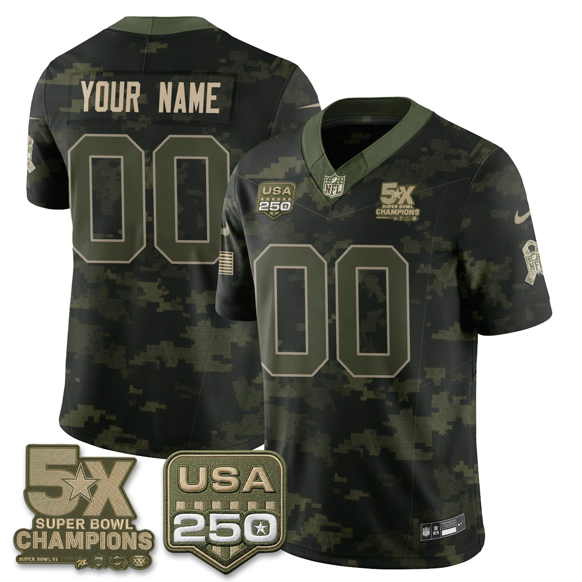Dallas Cowboys 2026 Salute to Service Edition Vapor Custom Jersey V2- Stitched