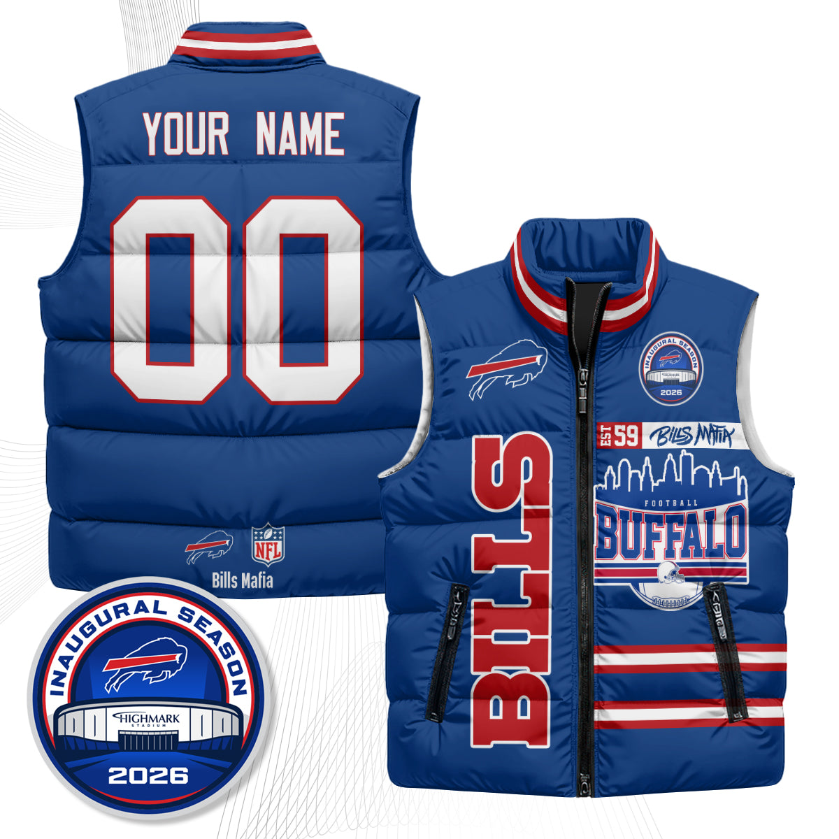BUF "Mafia" Edition Custom Puffer Vest - Printed