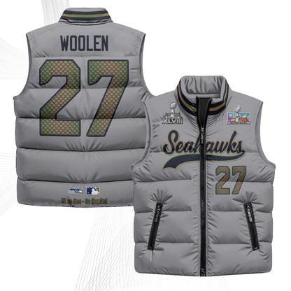 Seattle Seahawks S.Bowl Champs Puffer Vest - Printed