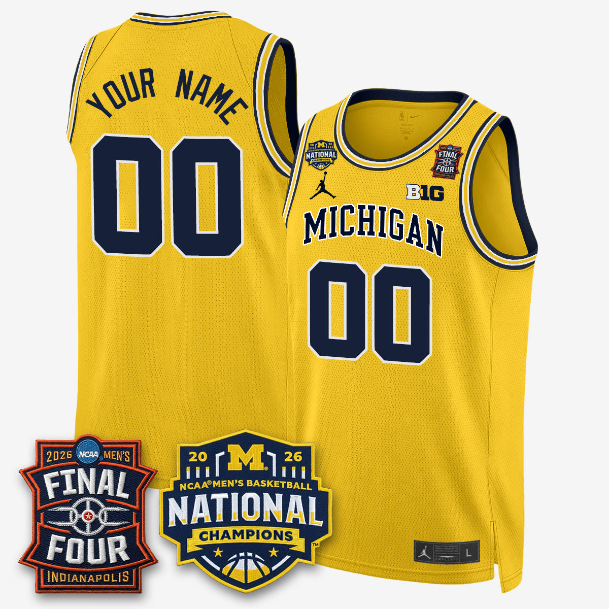 MICH 2026 NCAA Men's Basketball Champions Limited Custom Jersey - All Stitched