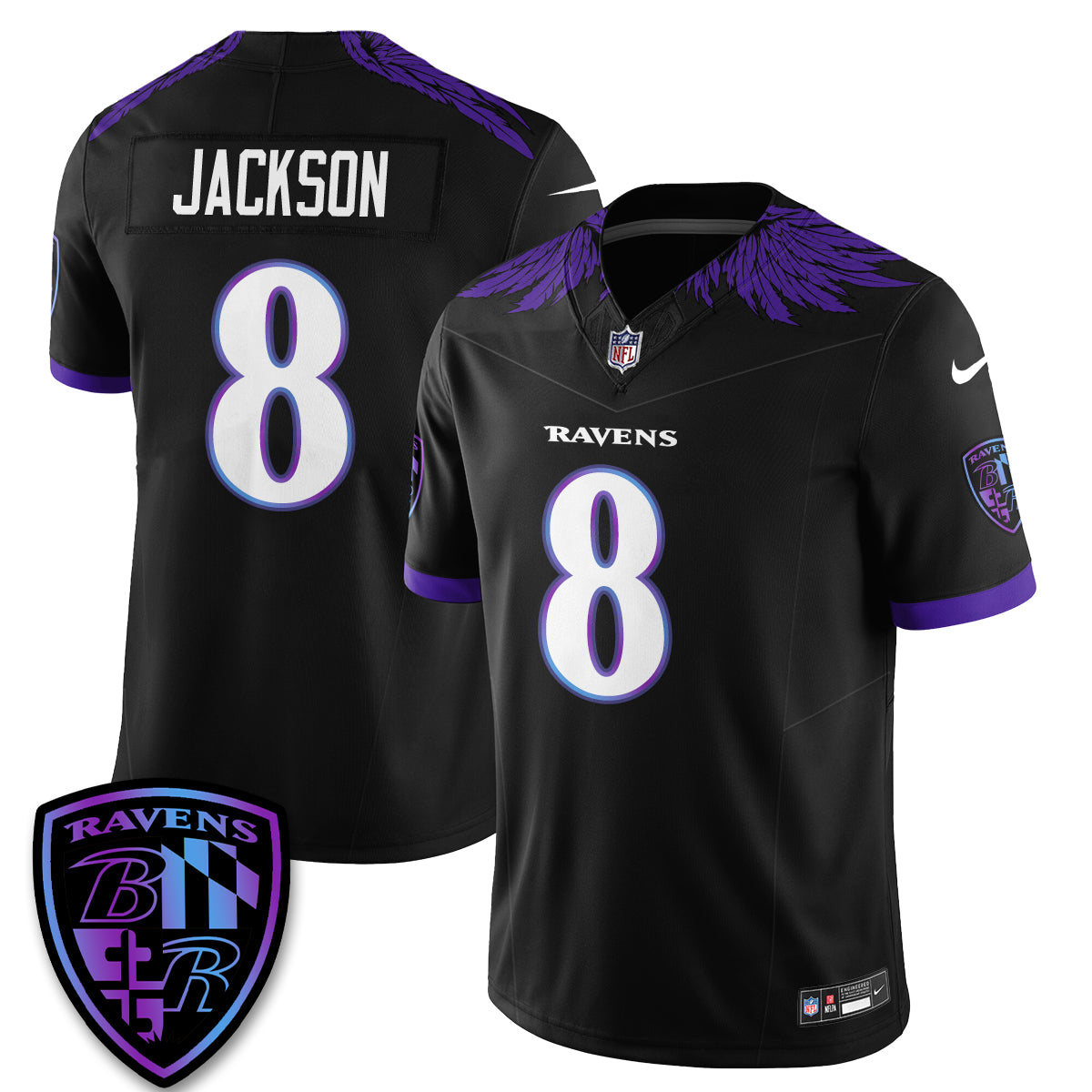 Baltimore Ravens Halloween Edition Vapor Jersey - Stitched