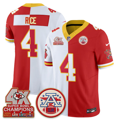Kansas City Chiefs Throwback Split Vapor Jersey - Stitched