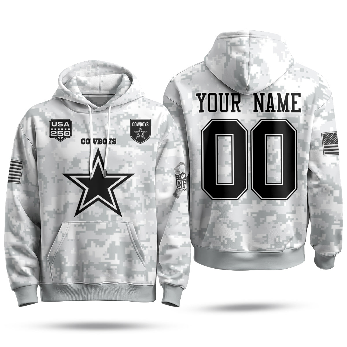DAL 2026 Salute To Service Edition Pullover Custom Hoodie - Printed