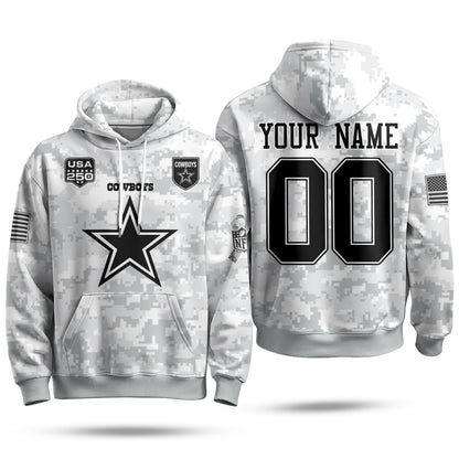 DAL 2026 Salute To Service Edition Pullover Custom Hoodie - Printed
