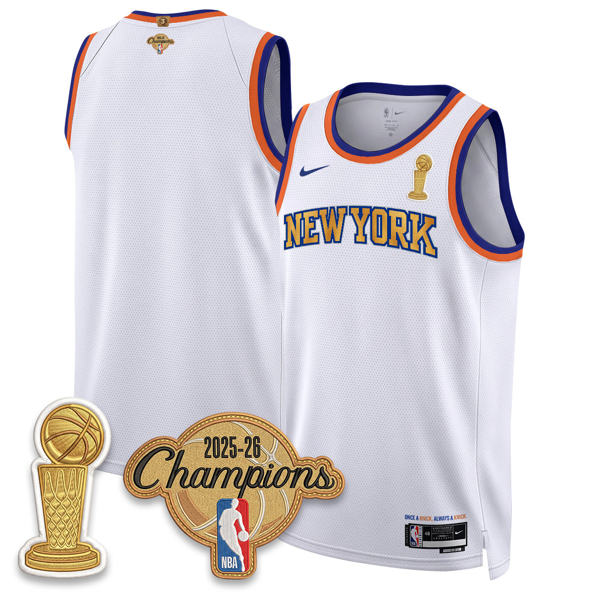 New York Knicks Champions Night Vapor Jersey - Stitched