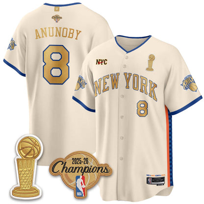 New York Knicks Champions Night Baseball Vapor Jersey - Stitched