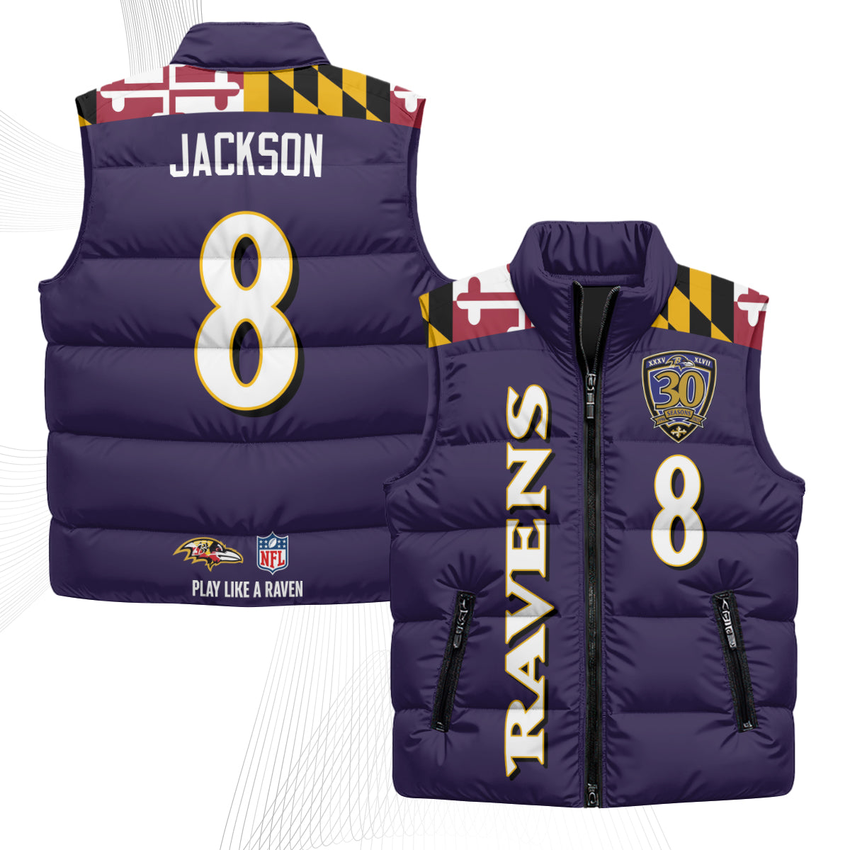 BAL Maryland Puffer Vest - Printed