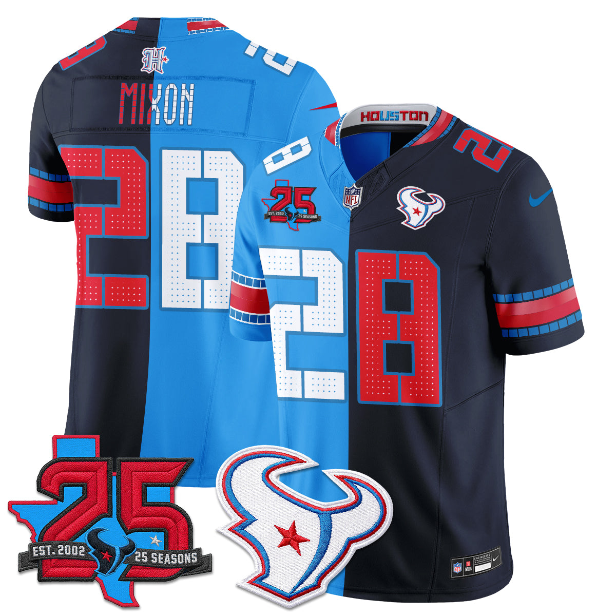 HOU 2026 Rivalries Split Vapor Jersey - Stitched