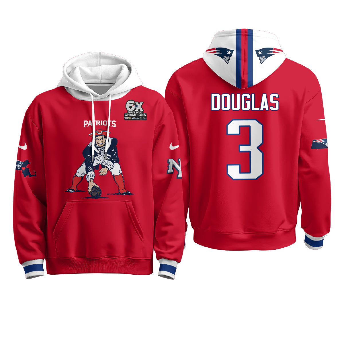 New England Patriots Minuteman Edition Hoodie - Stitched