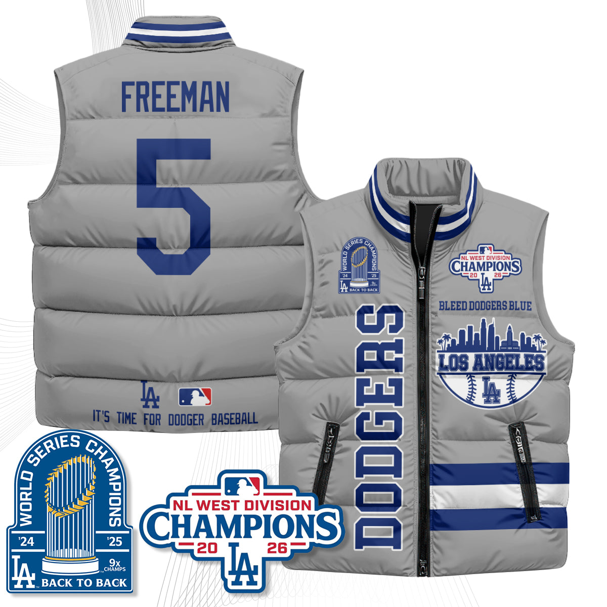 LAD "Bleed Blue" Puffer Vest - Printed