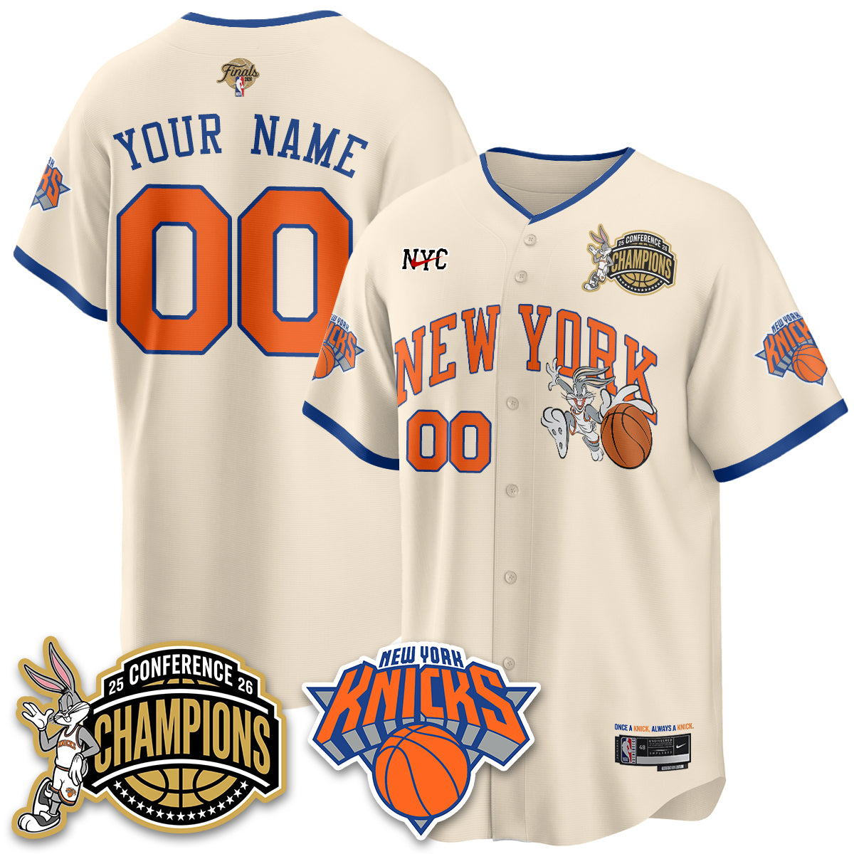 New York Knicks 2026 NBA Finals x Bunny Vapor Custom Jersey V2- Stitched