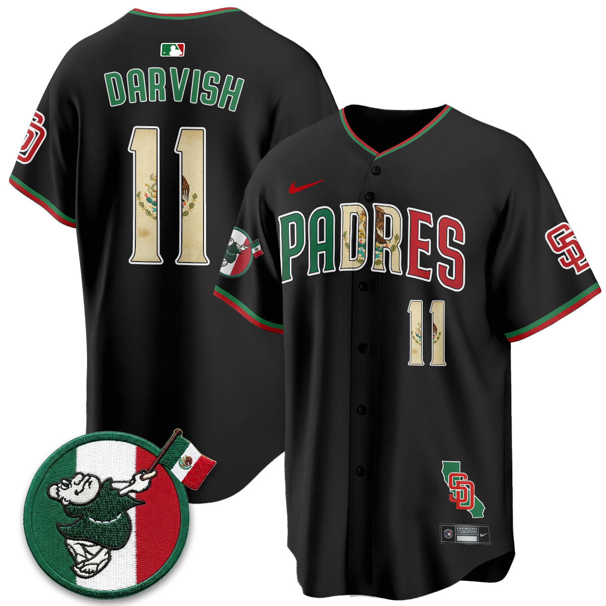 San Diego Padres Mexico Style Vapor Jersey - Stitched