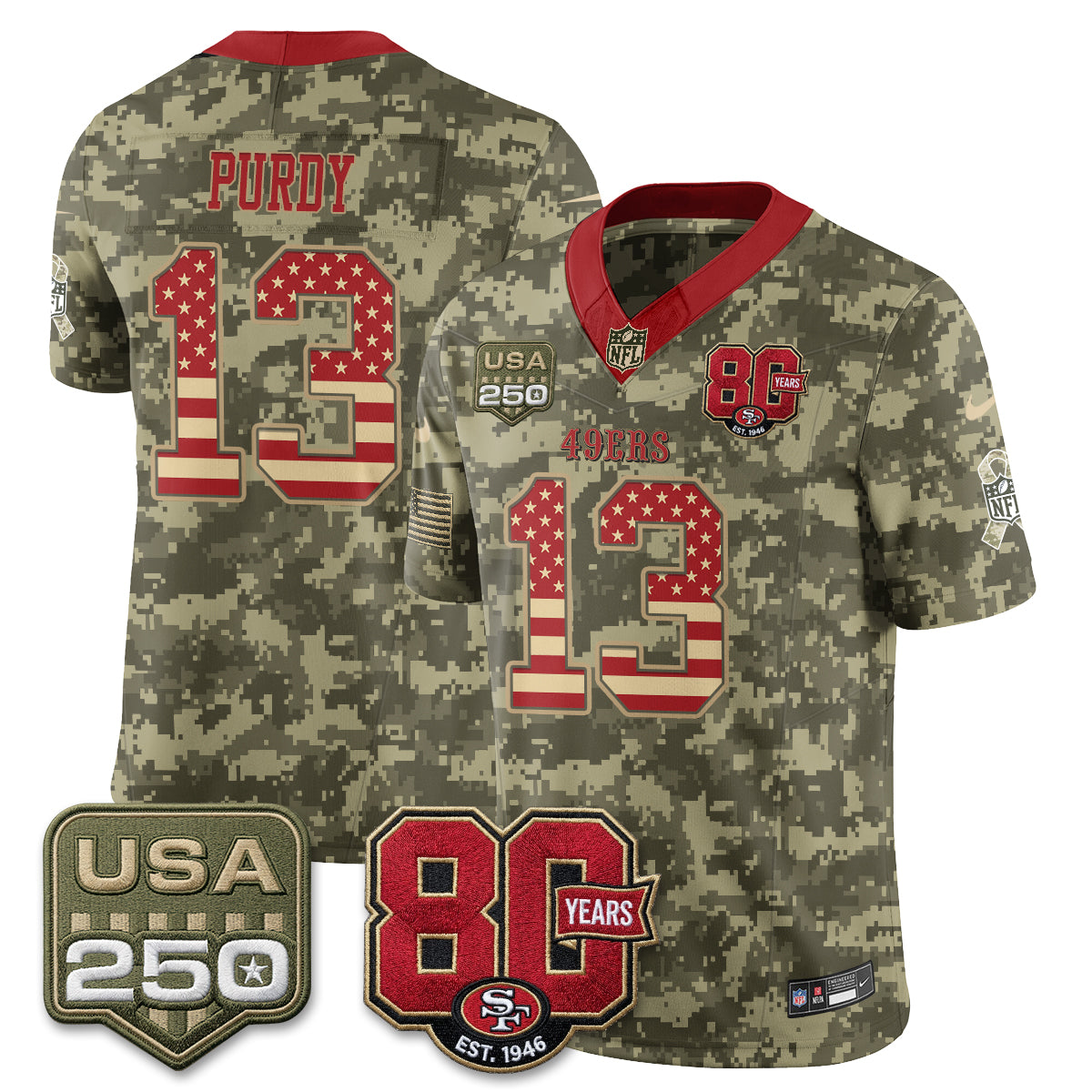 San Francisco 49ers 2026 Salute to Service Edition Vapor Jersey - Stitched