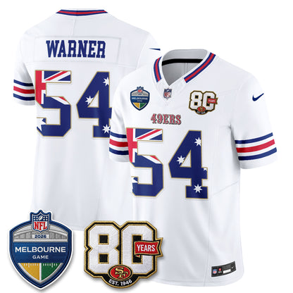 San Francisco 49ers Melbourne Game 2026 Vapor Jersey - Stitched