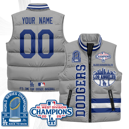 LAD "Bleed Blue" Custom Puffer Vest - Printed