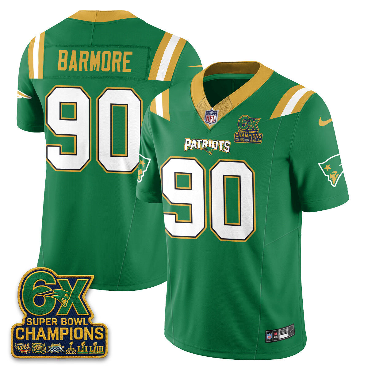 New England Patriots Irish Edition Vapor Jersey - Stitched