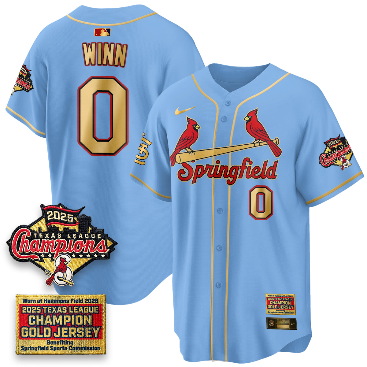 STL Springfield's Championship Gold Limited Jerseys - Stitched
