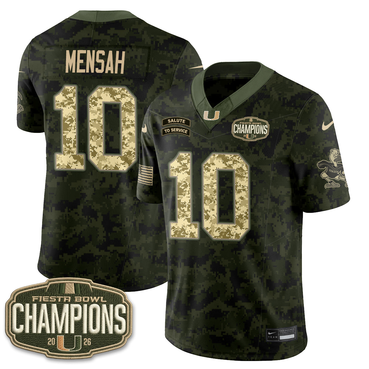 Miami Hurricanes 2026 Salute to Service Vapor Jersey - Stitched