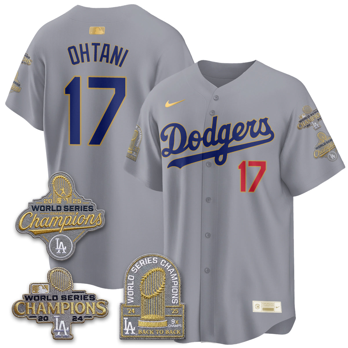 LAD Gold Collection Stadium Vapor Limited Jersey - Back to Back 9x Champs - All Stitched