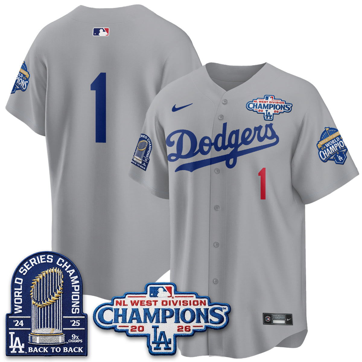LAD 2026 NL West Champs Vapor Jersey- Stitched