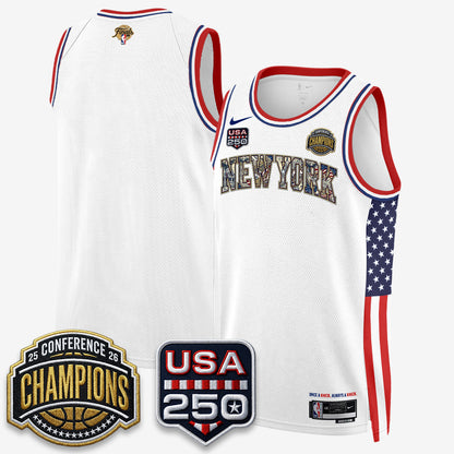 New York Knicks 2026 NBA Eastern Conference Champions x Fourth of July Vapor Jersey - Stitched