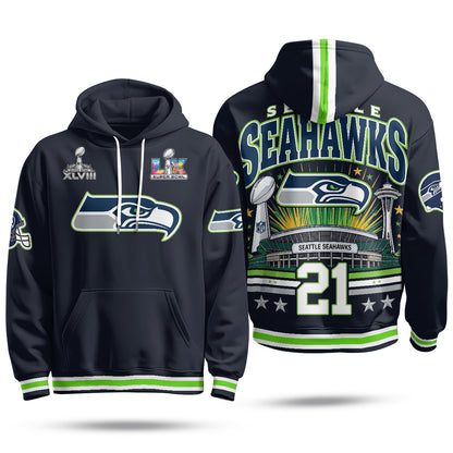 Seattle Seahawks Stadium Fleece Hoodie - Printed