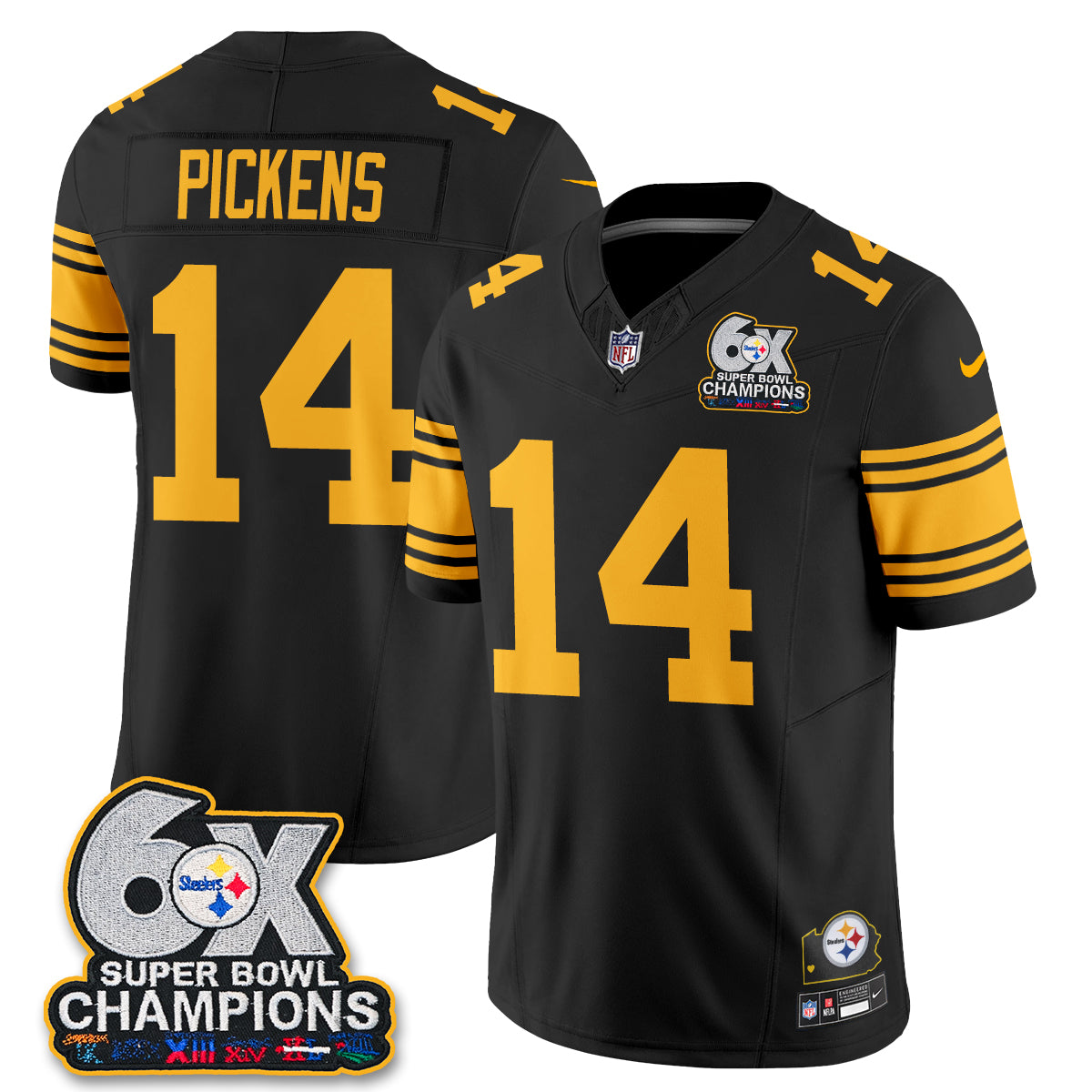 PIT 6X Champs Throwback V2 Vapor Jersey - Stitched