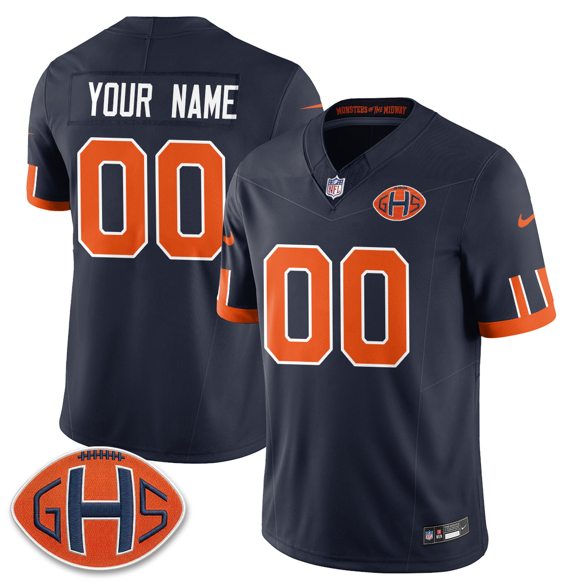 Chicago Bears 2026 Rivalries Vapor Custom Jersey - Stitched