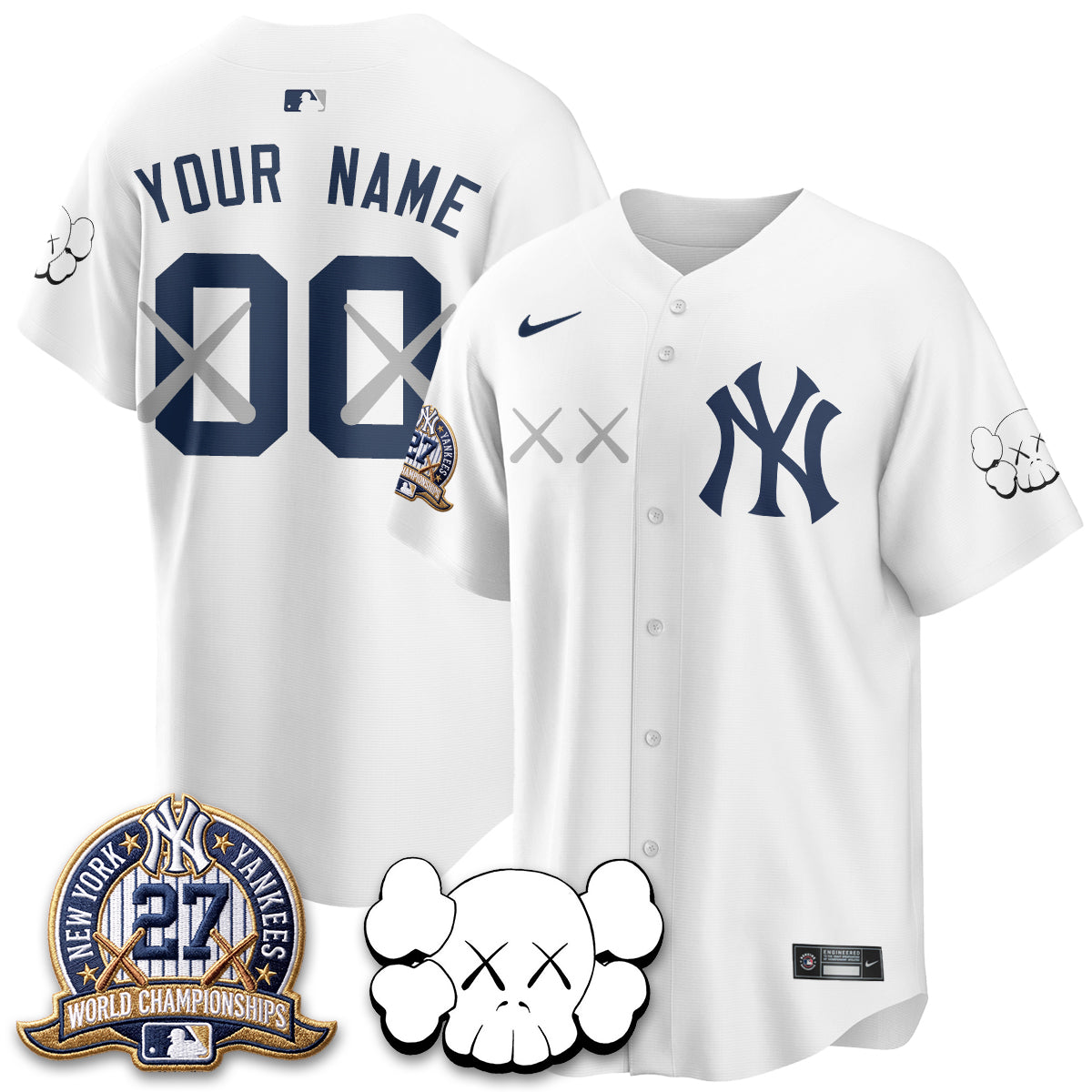 New York Yankees x KAWS Edition Vapor Custom Jersey - Stitched