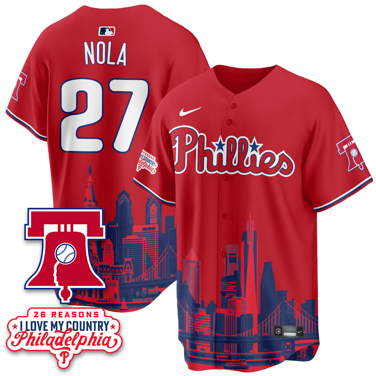 Philadelphia Phillies "26 Reasons I Love My Country" Edition Vapor Jersey - Stitched