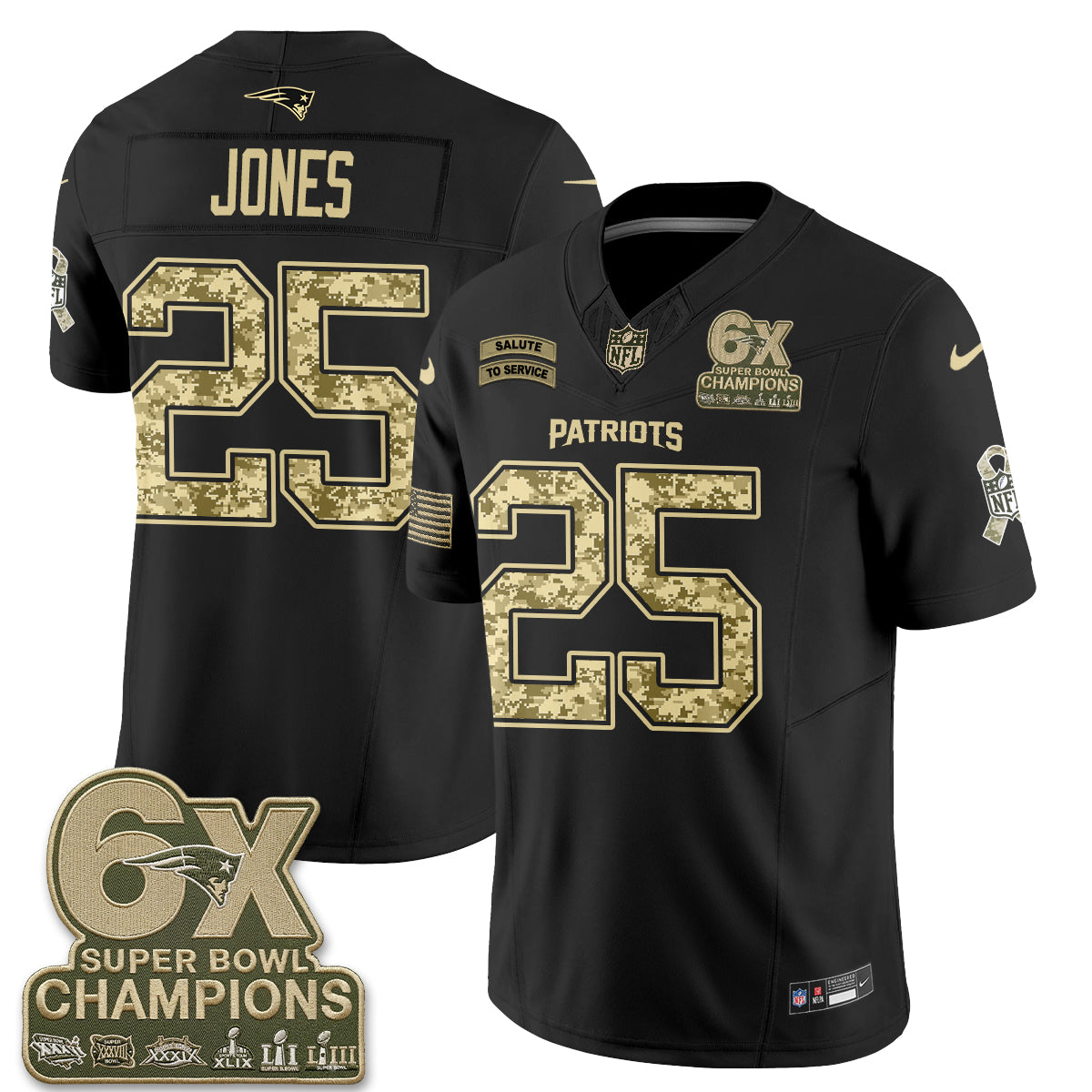 New England Patriots 2026 Salute to Service Vapor Jersey V2- Stitched
