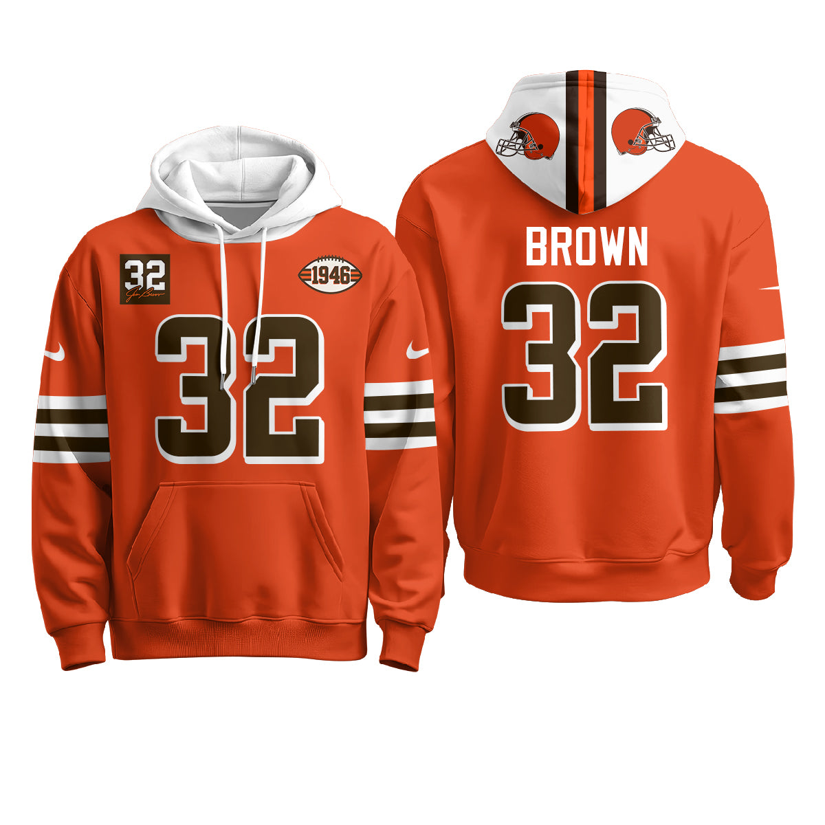 CLE 1946 Anniversary Patch Fleece Hoodie - Printed