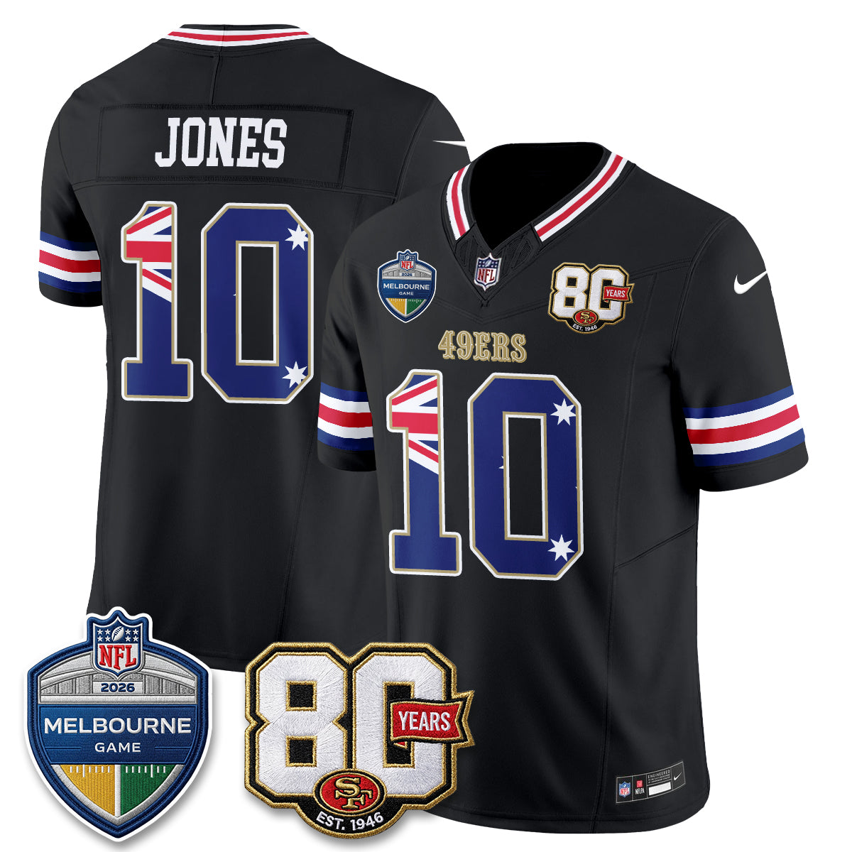 San Francisco 49ers Melbourne Game 2026 Vapor Jersey - Stitched