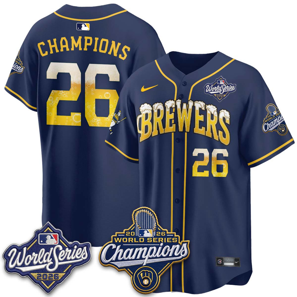 MIL "Pitcher & Pint" 2026 WS Champions Vapor Jersey - Stitched
